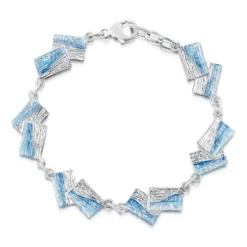 Flagstone Silver Bracelet In Slate Enamel