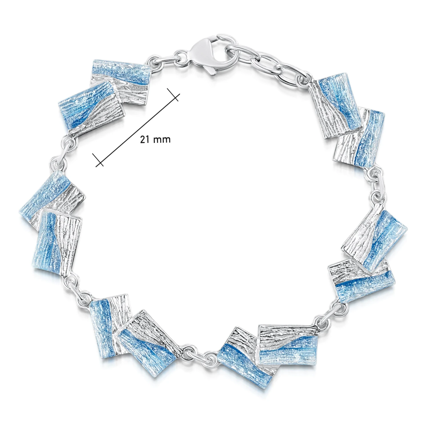 Flagstone Silver Bracelet In Slate Enamel 2 Flagstone Silver Bracelet In Slate Enamel - Image 2