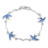 Swallows 4-bird Bracelet In Sapphire Enamel