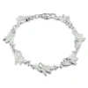 Snowdrop 7-flower Sterling Silver Bracelet In Crystal Enamel