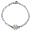 Daisies At Dawn Enamel Bracelet In Sterling Silver