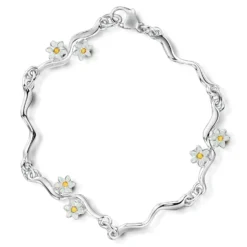 Daisies At Dawn 6-flower Enamel Bracelet