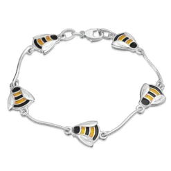 Bumblebee Enamel Bracelet In Sterling Silver
