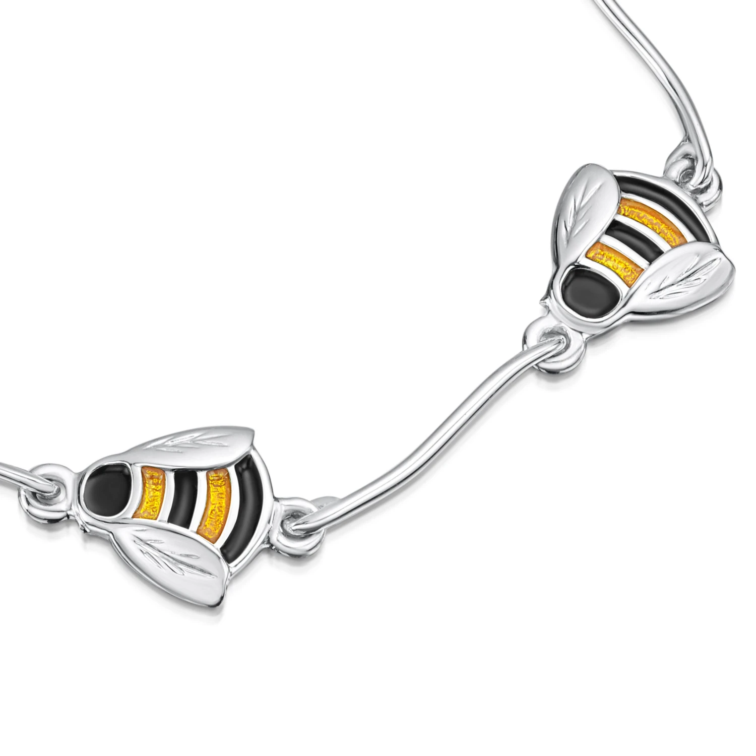 Bumblebee Enamel Bracelet In Sterling Silver 2 Bumblebee Enamel Bracelet In Sterling Silver - Image 2