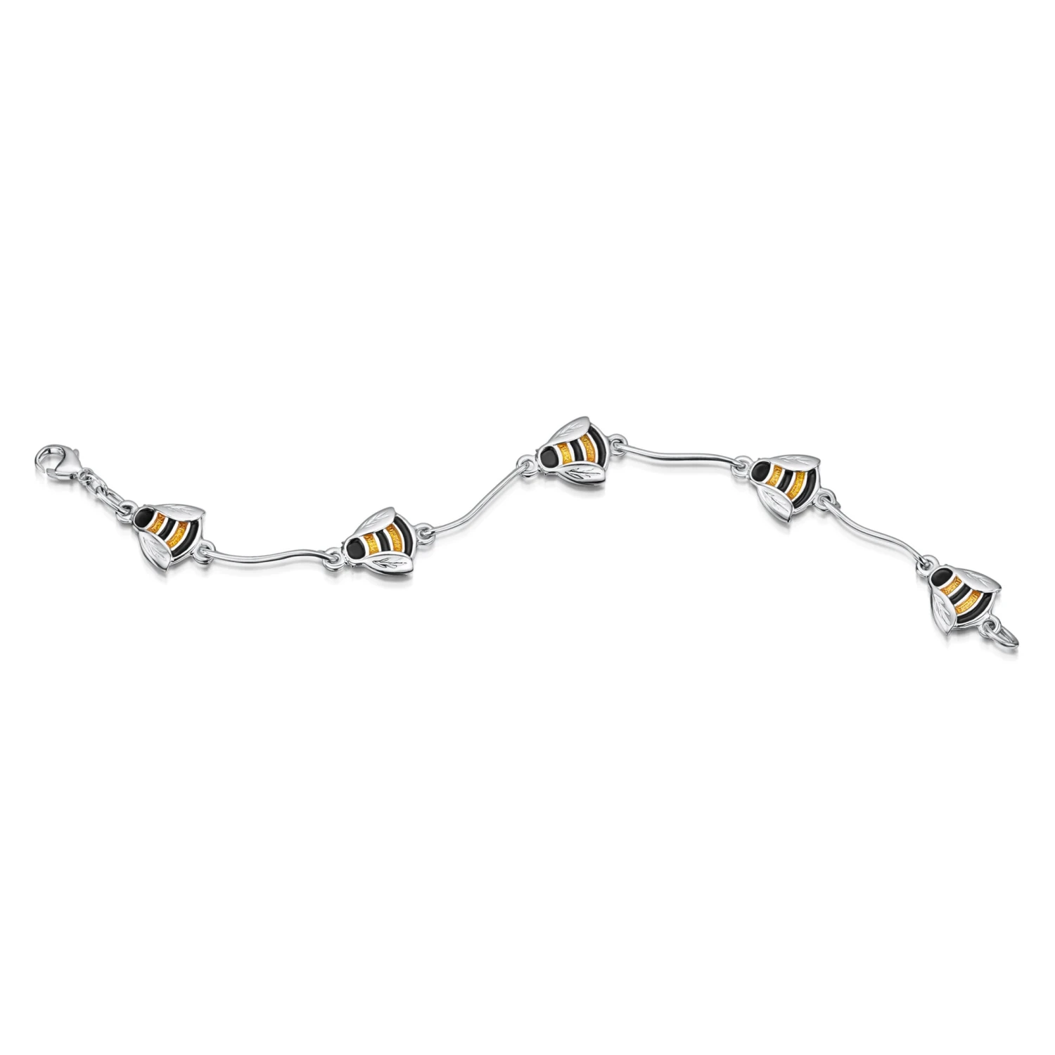 Bumblebee Enamel Bracelet In Sterling Silver 3 Bumblebee Enamel Bracelet In Sterling Silver - Image 3