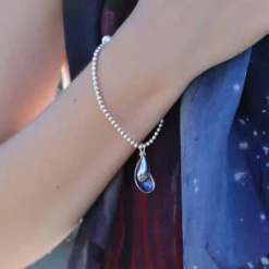 Mussel 2-Part Stretch Bracelet In Mussel Blue Enamel