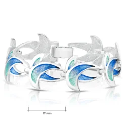 Summer Splash Enamel Bracelet In Sterling Silver -Bijourist Sales Store EBL36 SUMSP sizes