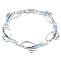 Scapa Flow 5-link Enamel Bracelet In Sterling Silver