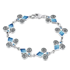 Skara Urn 8-link Enamel Bracelet In Sterling Silver
