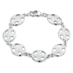 Cross Of The Kirk Silver 7-link Bracelet In Crystal Enamel