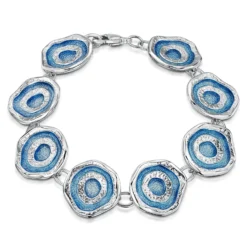 Brodgar Eye Enamelled Bracelet In Sterling Silver