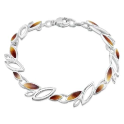 Seasons Sterling Silver Bracelet In Autumn Enamel