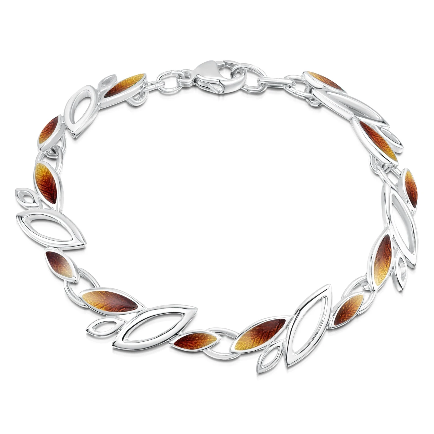 Seasons Sterling Silver Bracelet In Autumn Enamel 1 Seasons Sterling Silver Bracelet In Autumn Enamel