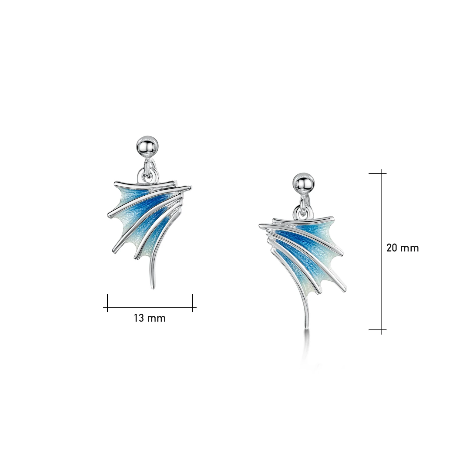 Cascade Small Enamel Drop Earrings In Sterling Silver 2 Cascade Small Enamel Drop Earrings In Sterling Silver - Image 2