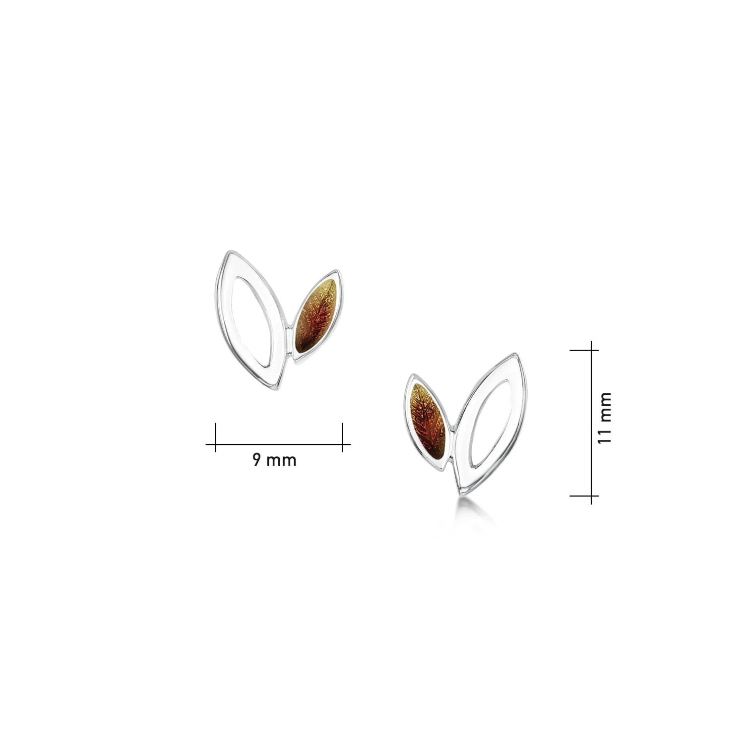 Seasons Silver Petite Stud Earrings In Autumn Enamel 2 Seasons Silver Petite Stud Earrings In Autumn Enamel - Image 2