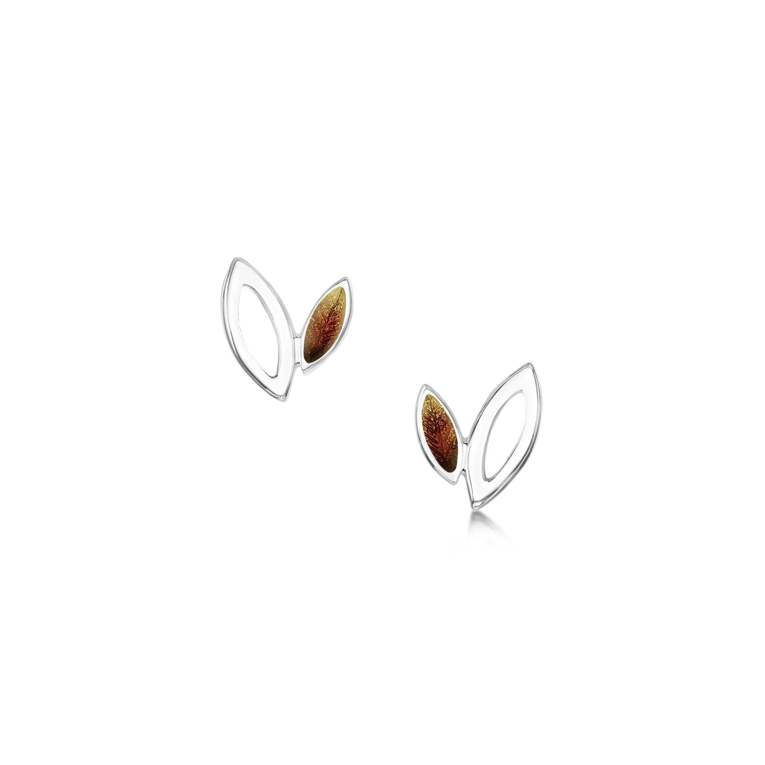 Seasons Silver Petite Stud Earrings In Autumn Enamel 1 Seasons Silver Petite Stud Earrings In Autumn Enamel