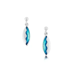 Sands Of Time Small Drop Earrings In Peacock Enamel