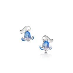 Bluebell Small Stud Enamel Earrings In Sterling Silver -Bijourist Sales Store EE0241 BBELL
