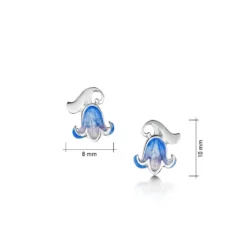 Bluebell Small Stud Enamel Earrings In Sterling Silver -Bijourist Sales Store EE0241 BBELL sizes