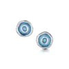 Brodgar Eye Enamelled Small Stud Earrings In Sterling Silver