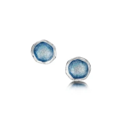 Lunar Small Stud Earrings In Lunar Blue Enamel