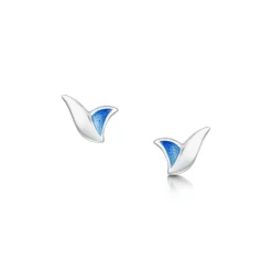 Flight Sterling Silver Stud Earrings In Sky Enamel