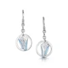Stone Circles Enamel Drop Earrings In Sterling Silver