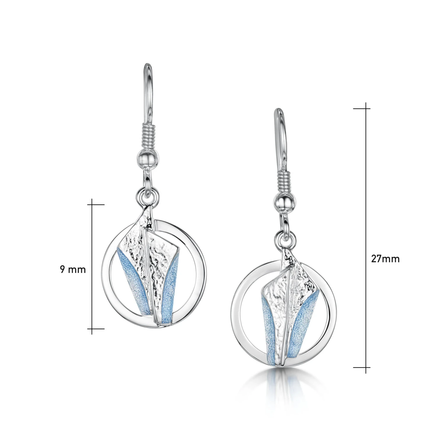 Stone Circles Enamel Drop Earrings In Sterling Silver 2 Stone Circles Enamel Drop Earrings In Sterling Silver - Image 2