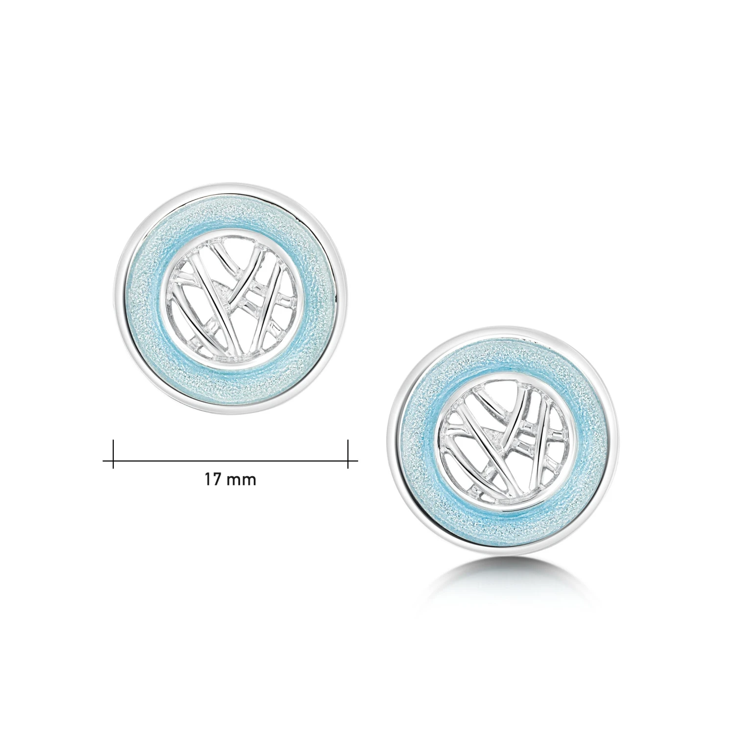 Creel Silver Pool Stud Earrings In Ice Enamel 2 Creel Silver Pool Stud Earrings In Ice Enamel - Image 2