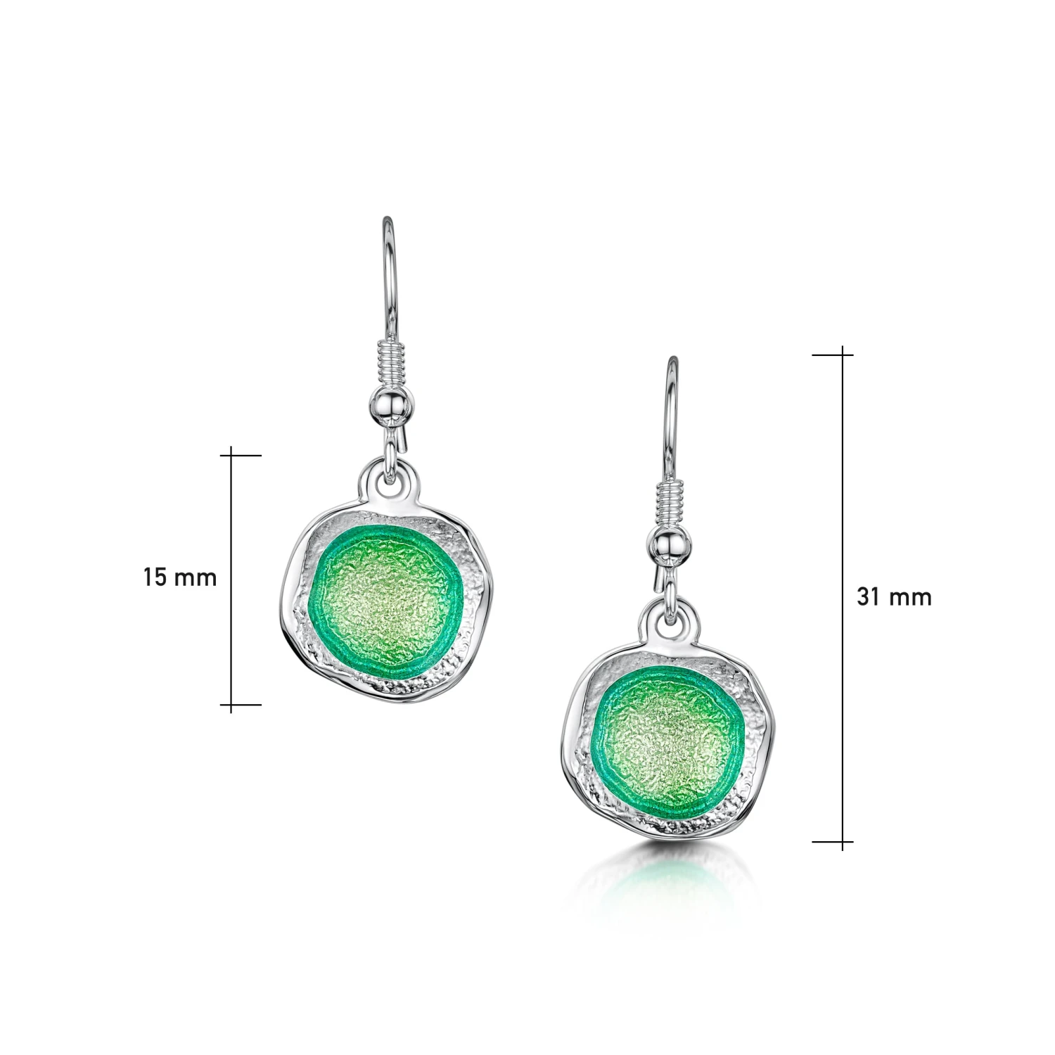 Lunar Bright Single Drop Earrings In Spring Green Enamel 2 Lunar Bright Single Drop Earrings In Spring Green Enamel - Image 2