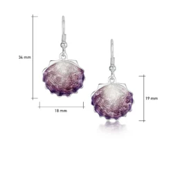 Scallop Drop Earrings In Scallop Pink Enamel -Bijourist Sales Store EE295 SCLPK sizes