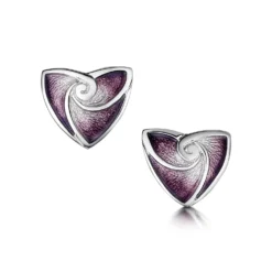 Turning Tides Stud Earrings In Amethyst Enamel