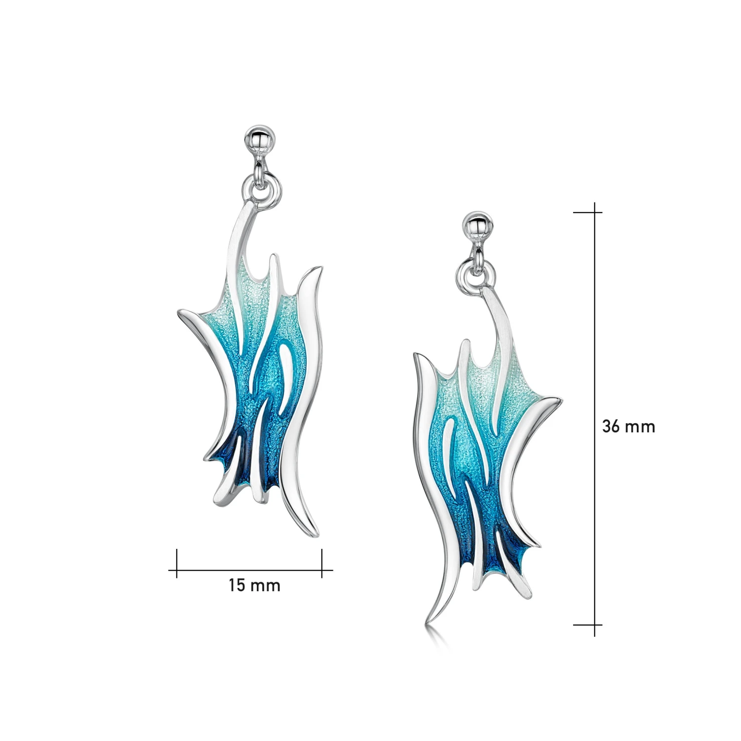 Sea Motion Large Enamelled Drop Earrings In Tempest Enamel 2 Sea Motion Large Enamelled Drop Earrings In Tempest Enamel - Image 2