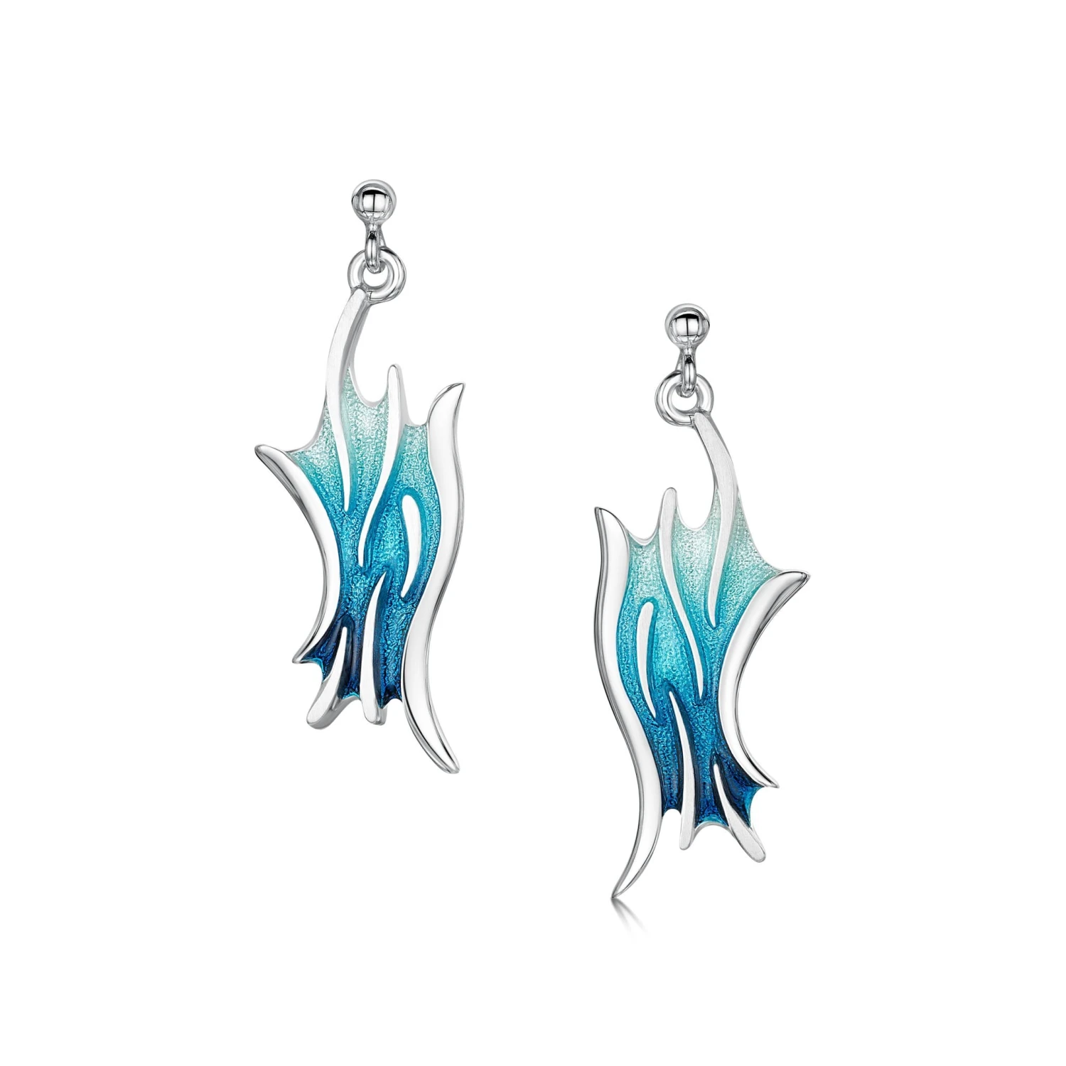 Sea Motion Large Enamelled Drop Earrings In Tempest Enamel 1 Sea Motion Large Enamelled Drop Earrings In Tempest Enamel