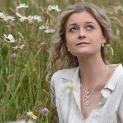 Daisies At Dawn Enamel Drop Earrings -Bijourist Sales Store EEX234 SUNSH model