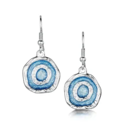 Brodgar Eye Enamelled Drop Earrings In Sterling Silver