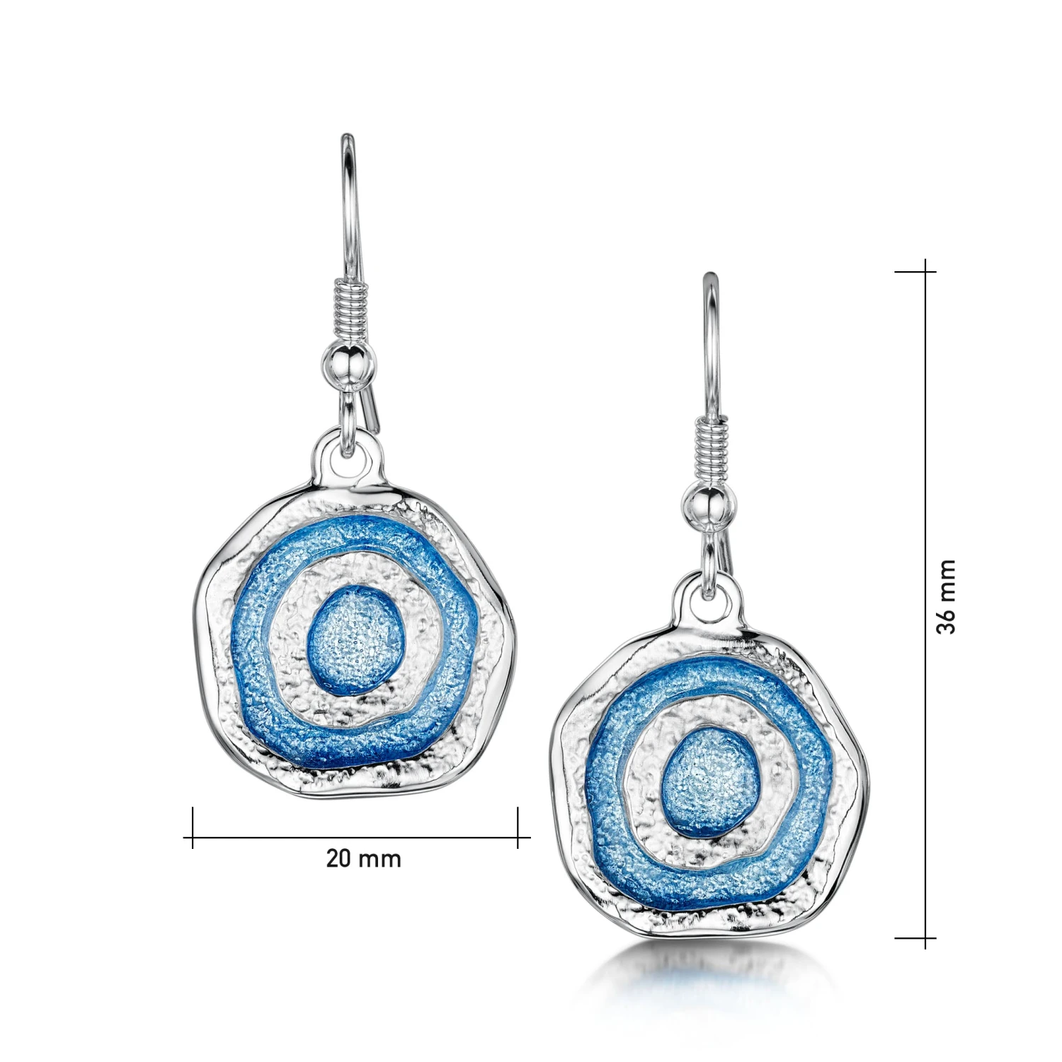 Brodgar Eye Enamelled Drop Earrings In Sterling Silver 2 Brodgar Eye Enamelled Drop Earrings In Sterling Silver - Image 2