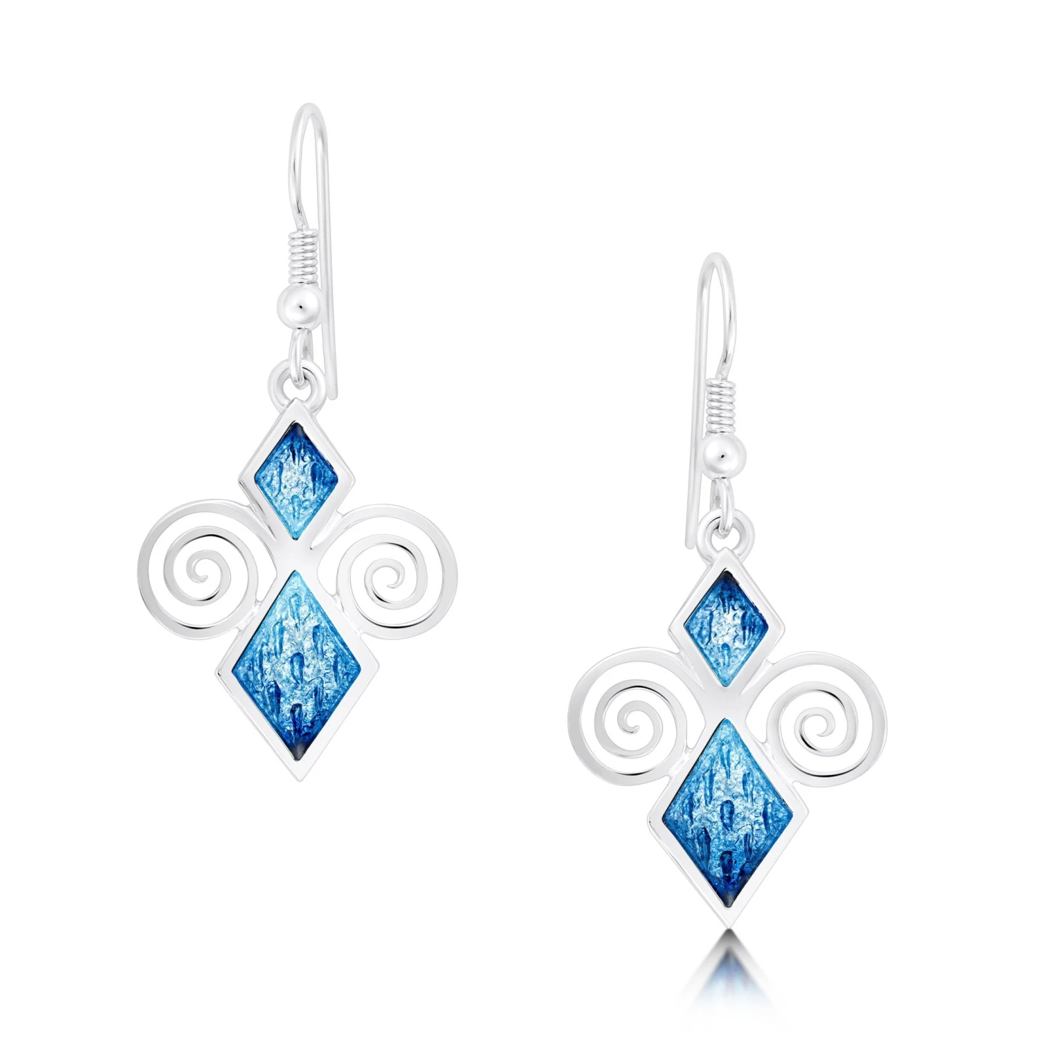 Skara Brae Enamel Drop Earrings In Sterling Silver 1 Skara Brae Enamel Drop Earrings In Sterling Silver