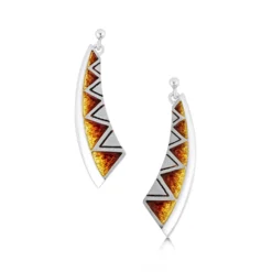 Skara Shard Enamel Dress Drop Earrings In Sterling Silver