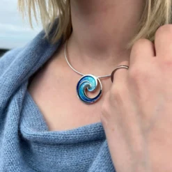 Pentland Enamel Necklace In Sterling Silver