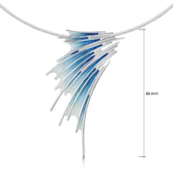 Cascade Enamel Occasion Necklace In Sterling Silver -Bijourist Sales Store ENXX150 CASCA sizes