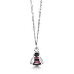 Bumblebee Small Hot Pink Pendant In Sterling Silver