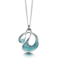 Storm Small Enamel Pendant Necklace In Sterling Silver