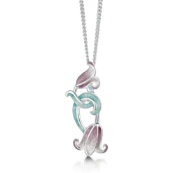Bluebell Pendant Necklace In Pinkbell Enamel