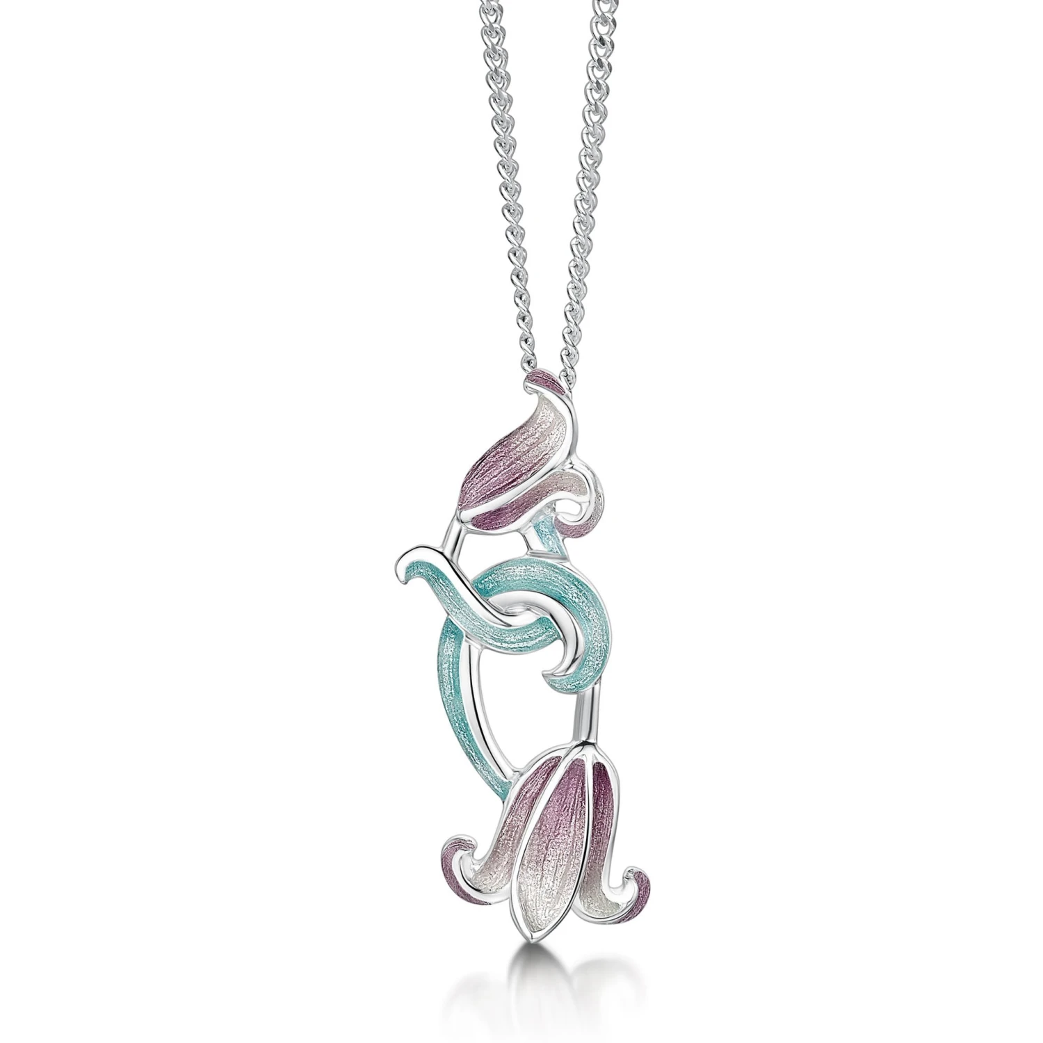 Bluebell Pendant Necklace In Pinkbell Enamel 1 Bluebell Pendant Necklace In Pinkbell Enamel