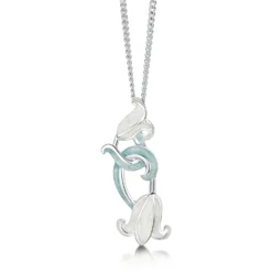 Bluebell Pendant Necklace In Whitebell Enamel