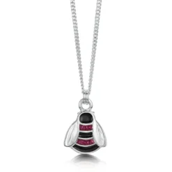 Bumblebee Hot Pink Pendant In Sterling Silver