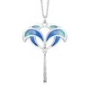 Summer Splash Enamel Pendant Necklace In Sterling Silver