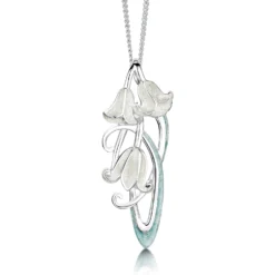 Bluebell Dress Pendant Necklace In Whitebell Enamel