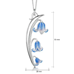 Bluebell 3-flower Dress Pendant Necklace In Sterling Silver 5 Bluebell 3-flower Dress Pendant Necklace In Sterling Silver -Bijourist Sales Store EPX243 BBELL sizes